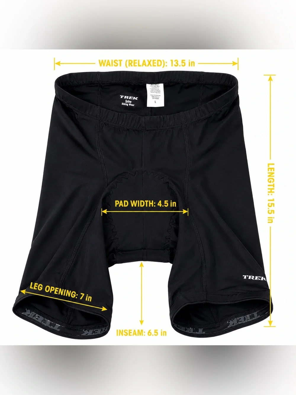 Trek Men’s Cycling Liner Shorts Padded Chamois Black Compression Bike Size L